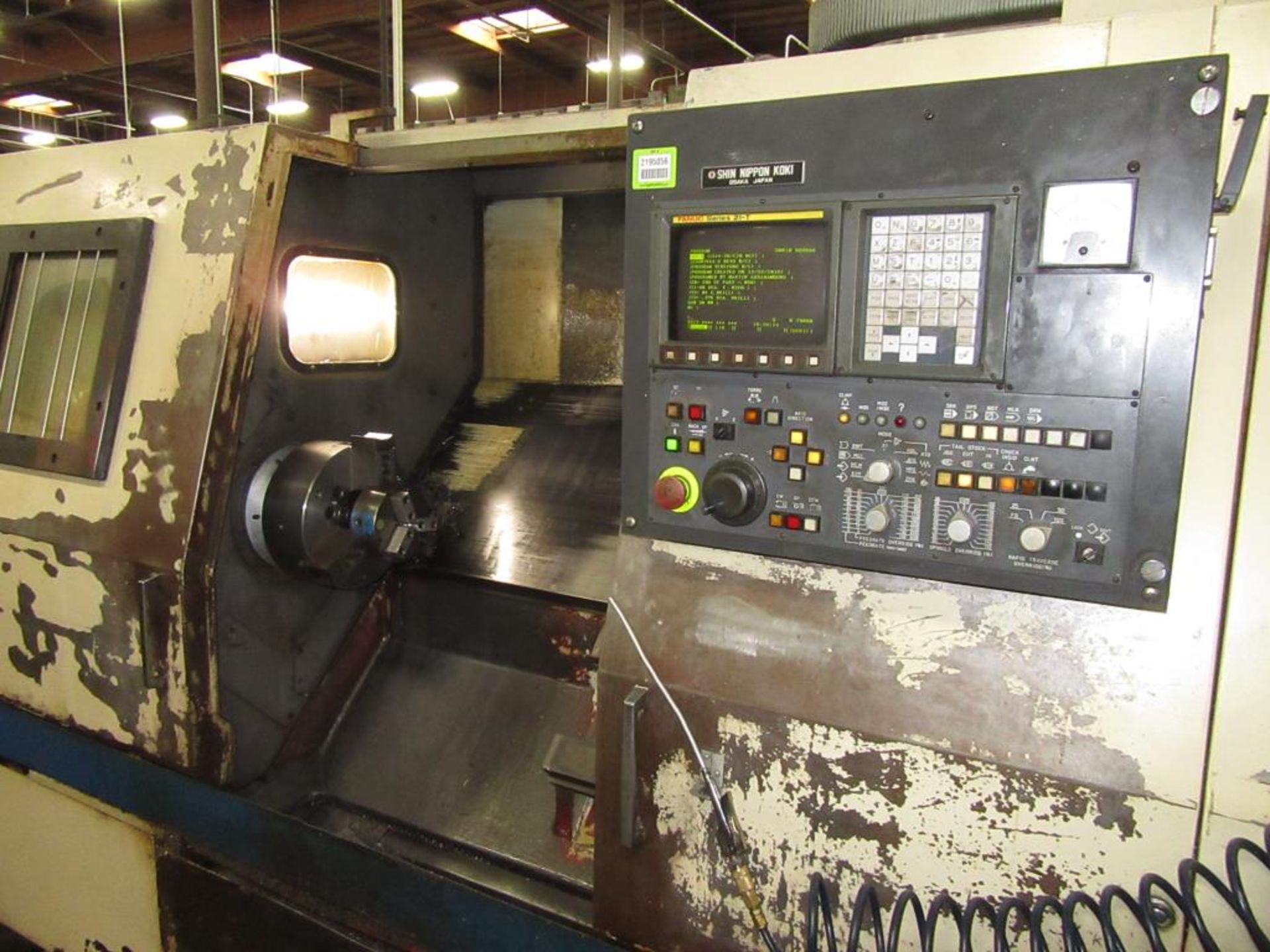 SNK SUT-12. CNC Lathe with Fanuc Series 21-TB 2-Axis Control Panel, (1) 12" Dia. & (1) 6" Dia. 3-Jaw - Image 2 of 13