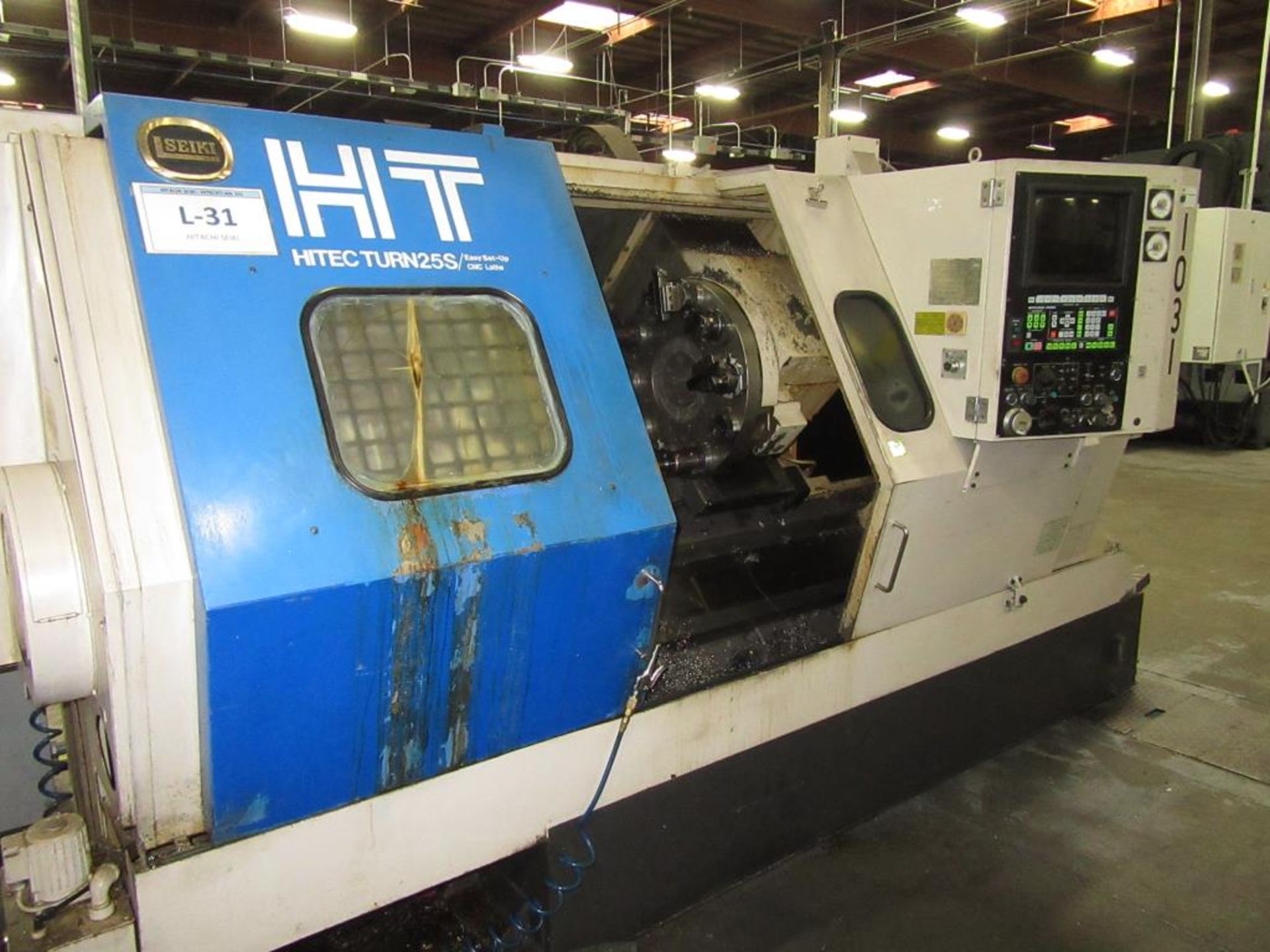 Hitachi Seiki Hitec Turn 25S. CNC Lathe with Hitachi Seiki 2-Axis Control Panel, (1) 10" Dia. 3- - Image 4 of 16