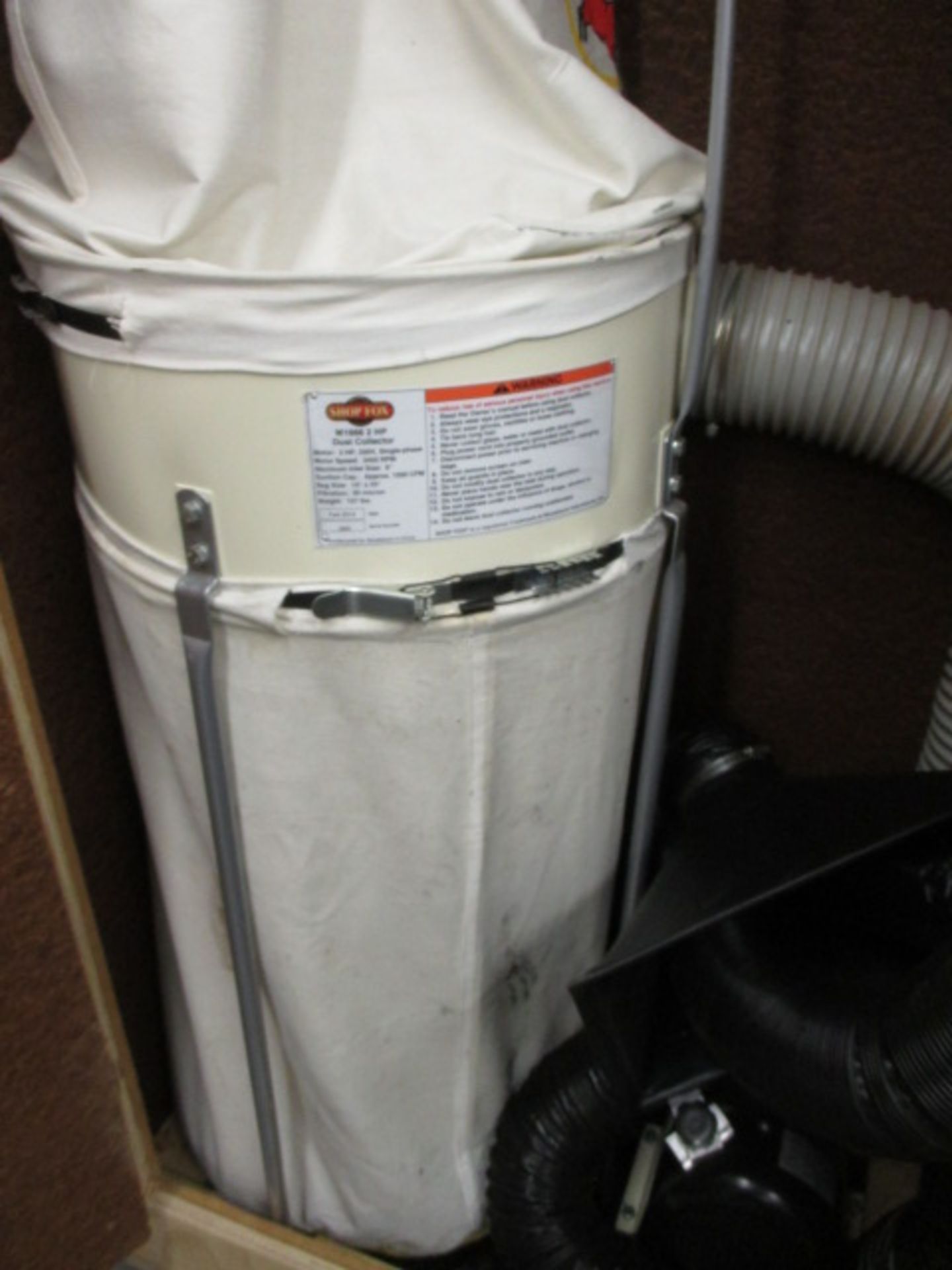 Dust Collector. 2014 Shop Fox W1666 2HP Dust Collector. Inlet Size: 6", Suction: Approx. 1550 CFM, - Image 2 of 2
