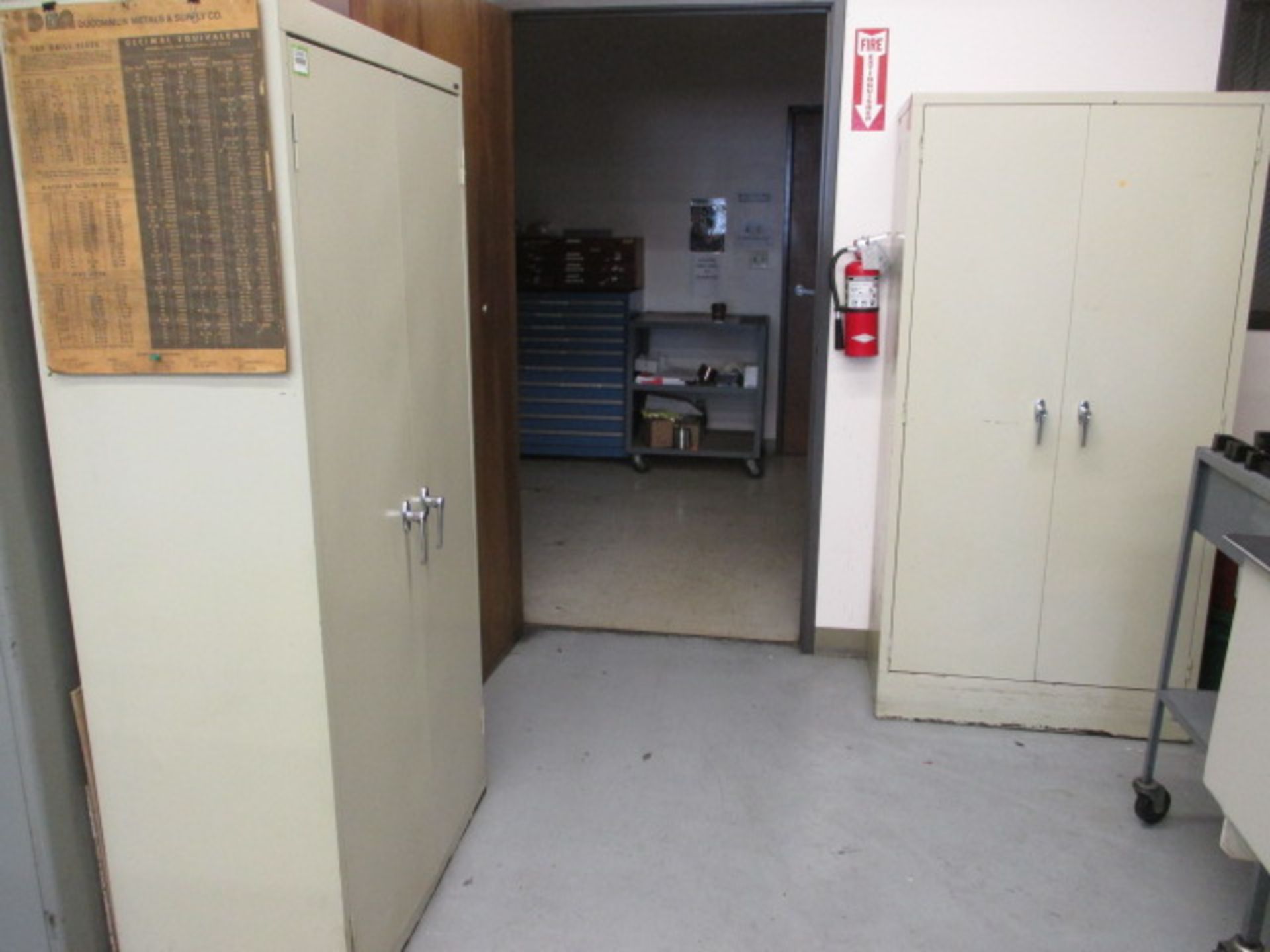 Cabinets with Contents. Lot: (2) Storage Cabinets with Misc Tooling. HIT# 2205831. CNC Room. Asset