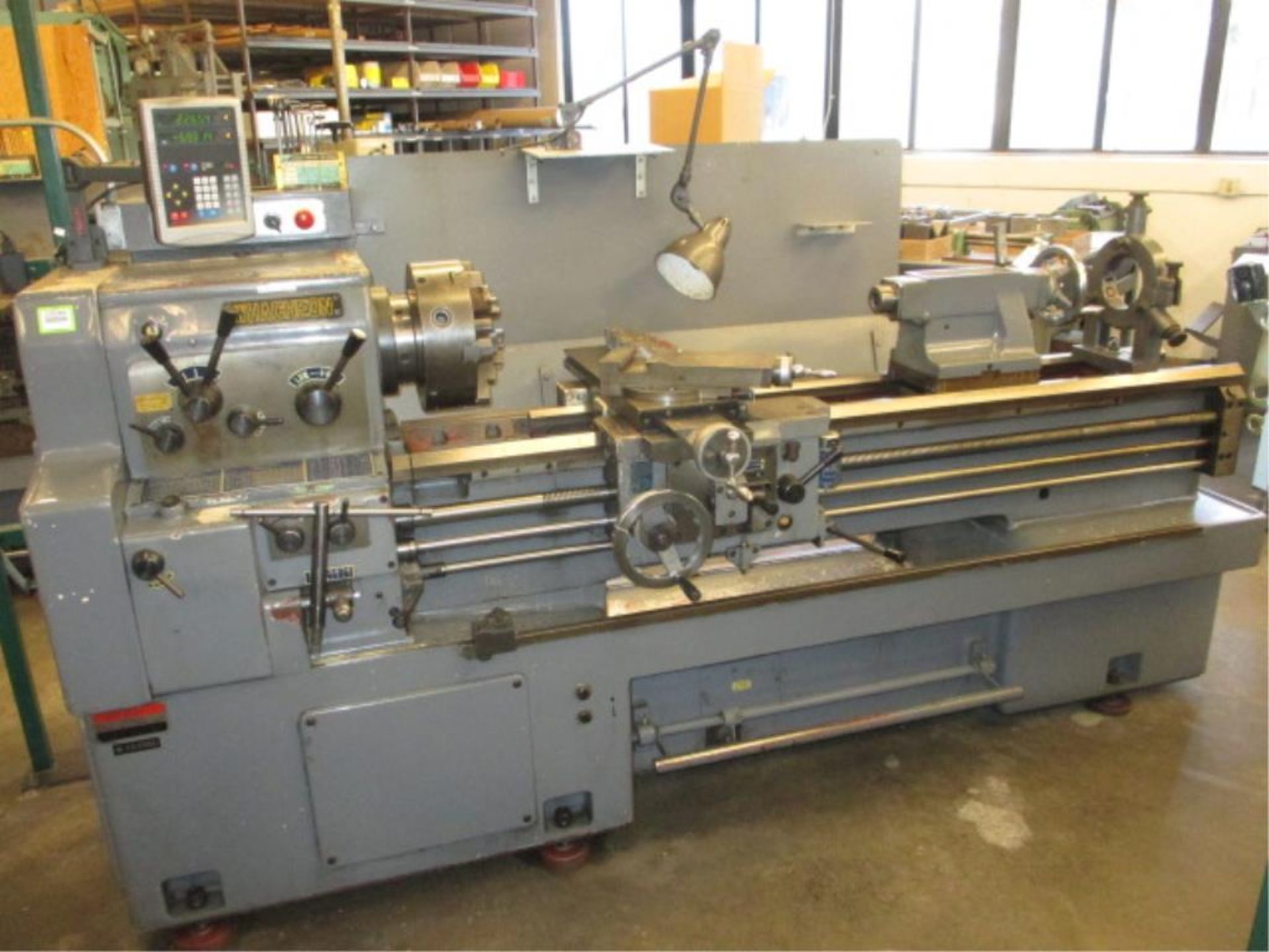 Lathe. 1988 Whacheon WL-435 (435-1500) Gap Bed Engine Lathe with 12" 6-Jaw Chuck, 2 1/8" Spindle