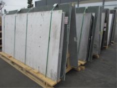 Lot: (52) Assorted Quartz Stone Slabs with (4) Wood A-Frames [Click on PDF Hyperlink Located in