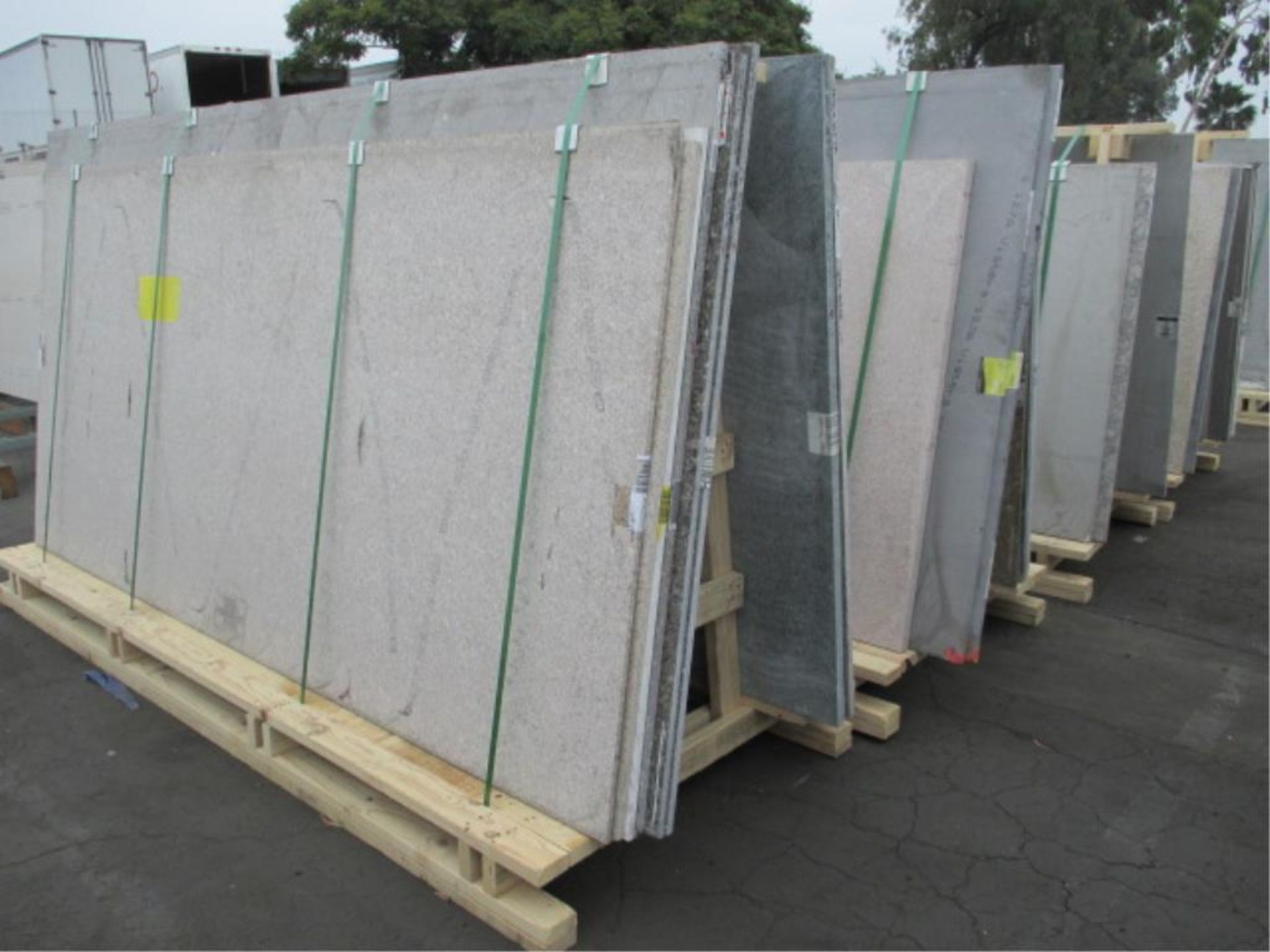 Lot: (51) Assorted Quartz Stone Slabs with (4) Wood A-Frames [Click on PDF Hyperlink Located in - Image 2 of 4