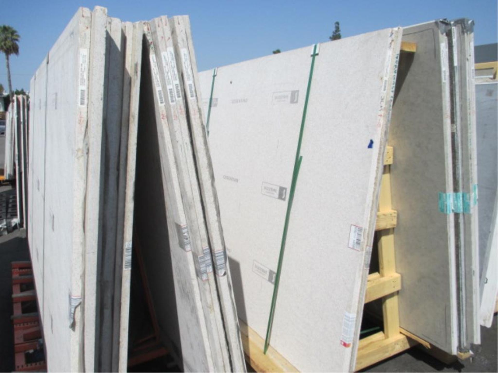 Lot: (52) Assorted Quartz Stone Slabs with (4) Wood A-Frames [metal a-frames will be replaced with - Image 3 of 5