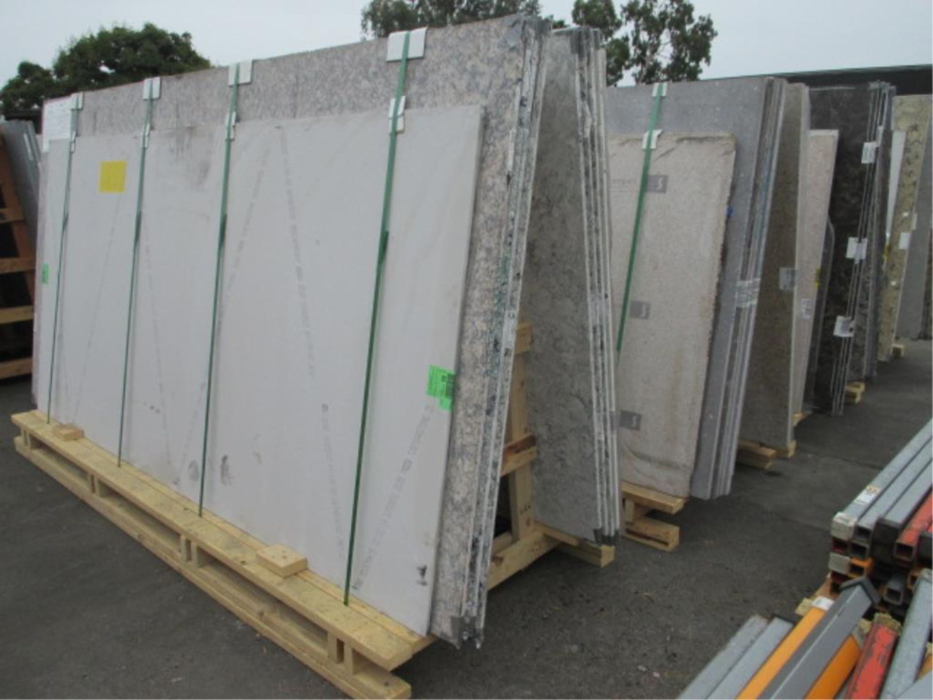 Lot: (Approx. 56) Assorted Quartz Stone Slabs with (4) Wood A-Frames [Click on PDF Hyperlink Located - Image 2 of 4