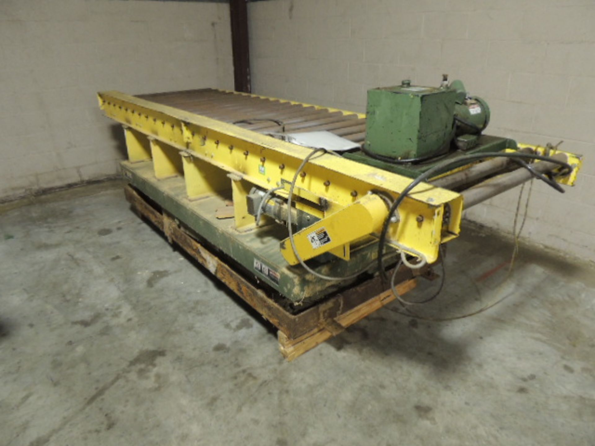 LEWCO Lift Table. External hydraulic pump, table 48"x96", 8000lb, LEWCO power roller 123'x4', 230/