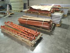 Laminate storage, (4) uprights 9'6"x4', approximately 60 cross members, approximately 28 shelves.