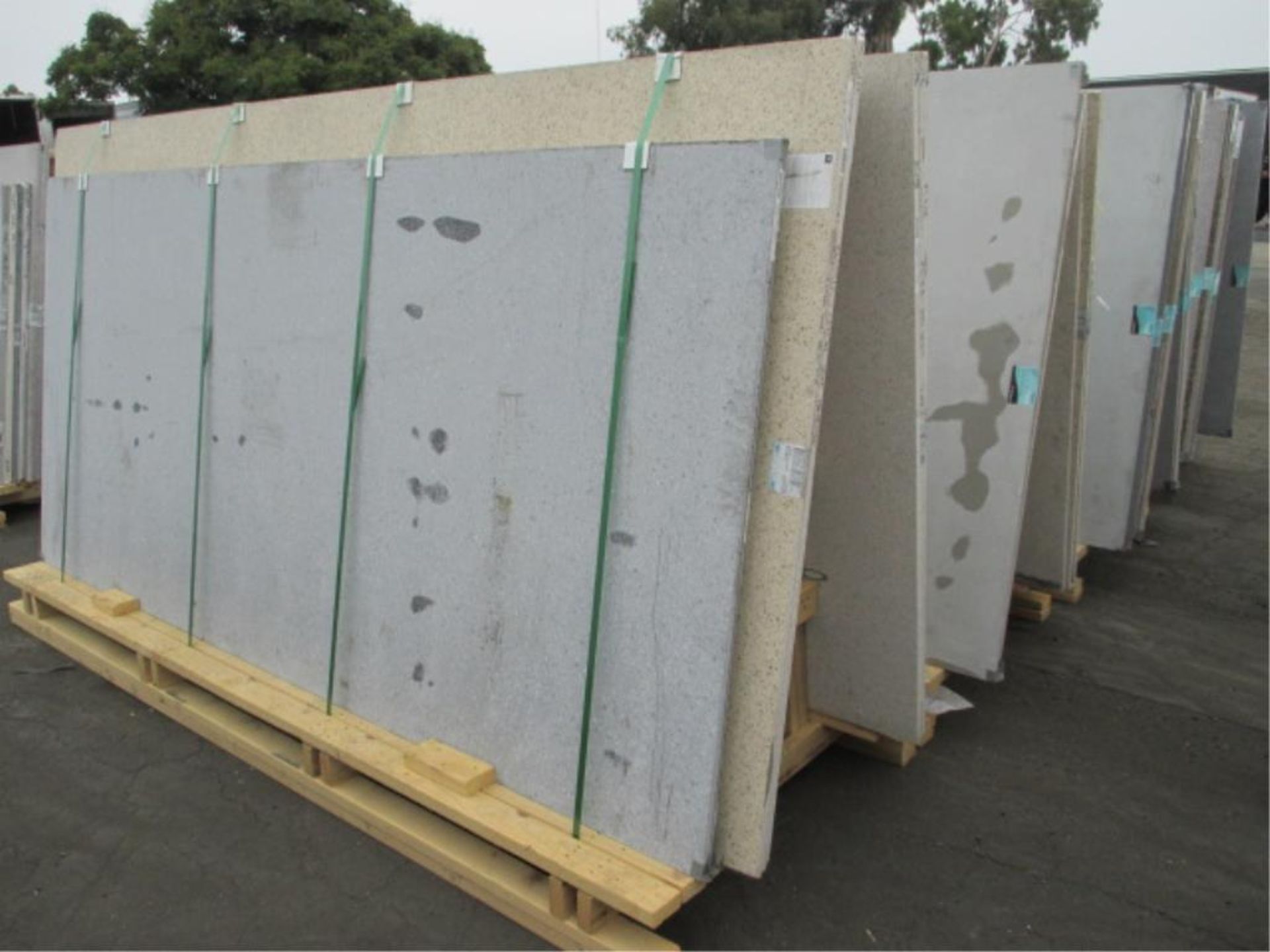 Lot: (49) Assorted Quartz Stone Slabs with (4) Wood A-Frames [Click on PDF Hyperlink Located in - Image 2 of 4