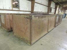 Shop Built Lot: (4) 13'x65"x5', side drop door, 2000lb capacity. HIT# 2158107. Production Area.