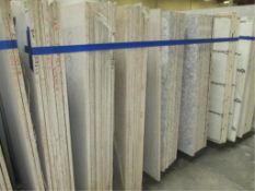 Lot: (51) Assorted Quartz Stone Slabs with (4) Wood A-Frames [click on PDF Hyperlink Located in