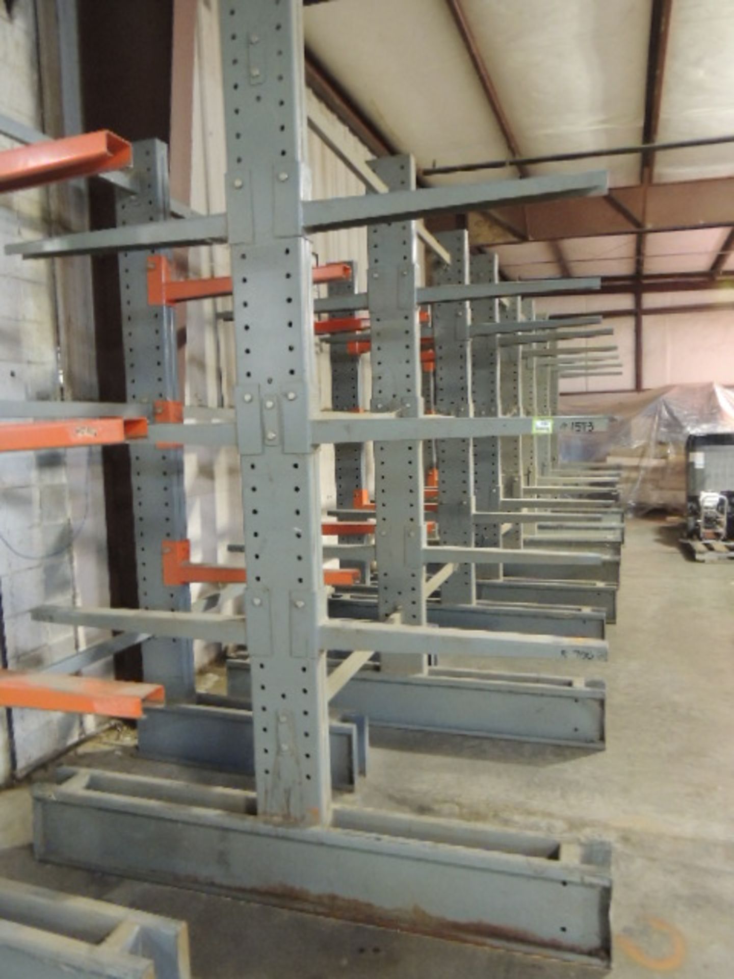 Lot: cantilever racks, (2) double sided ,base 84"x72" w/ (18) 3' arms, (1) double sided base 84" - Image 2 of 5