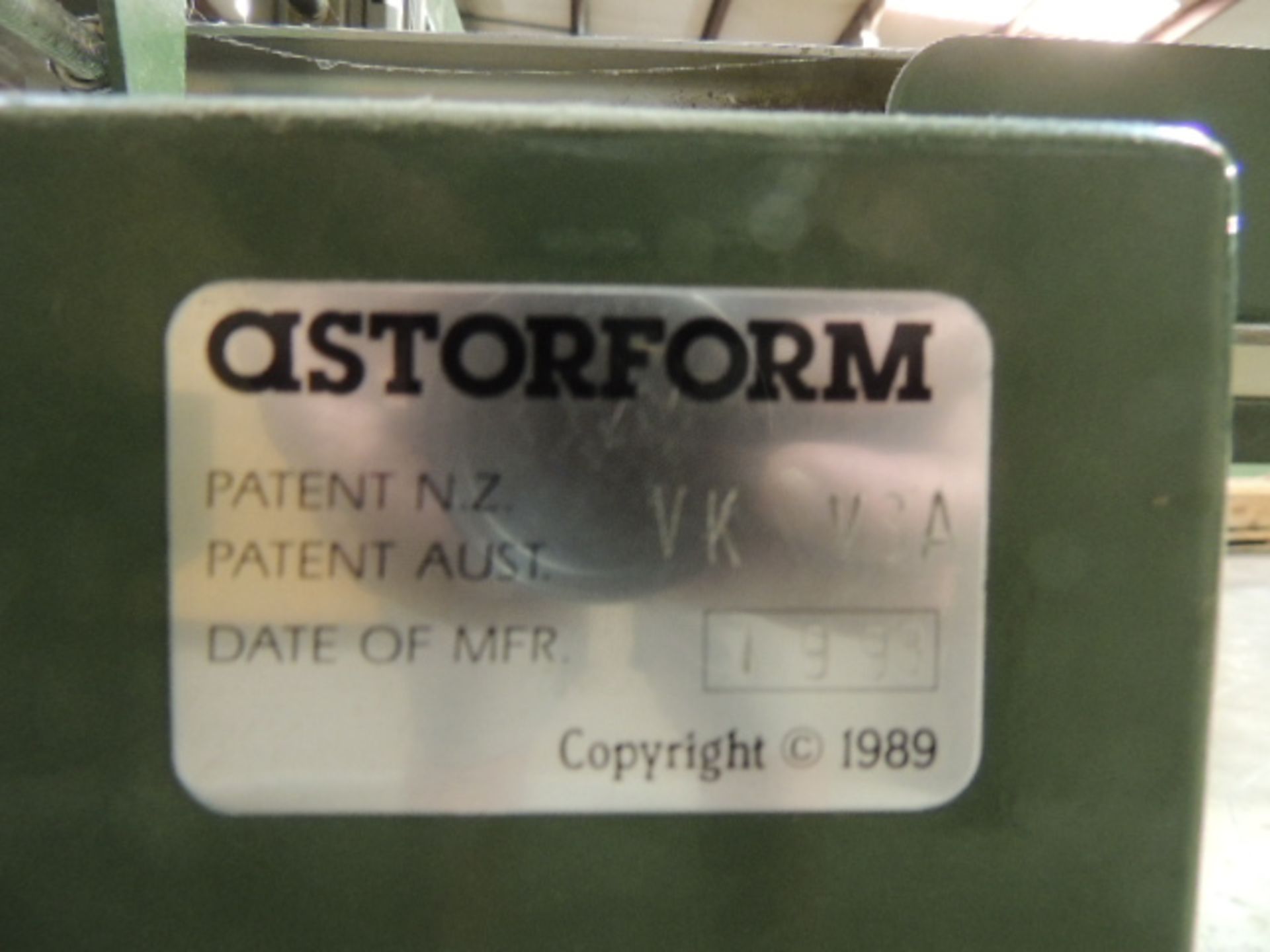 Astorform Seamer. Two routers, 240/480v, Mfg. date 1993 HIT# 2158109. North Warehouse. Asset Located - Image 6 of 7