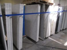 Lot: (51) Assorted Quartz Stone Slabs with (4) Wood A-Frames [click on PDF Hyperlink Located in