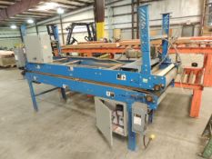 Lot: (2) belt conveyors 30"x10'x36" w/ SQ. D shut off, (2) LEWCO power rollers, 4'x12.6"x27"