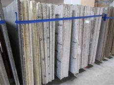 Lot: (51) Assorted Quartz Stone Slabs with (4) Wood A-Frames [click on PDF Hyperlink Located in