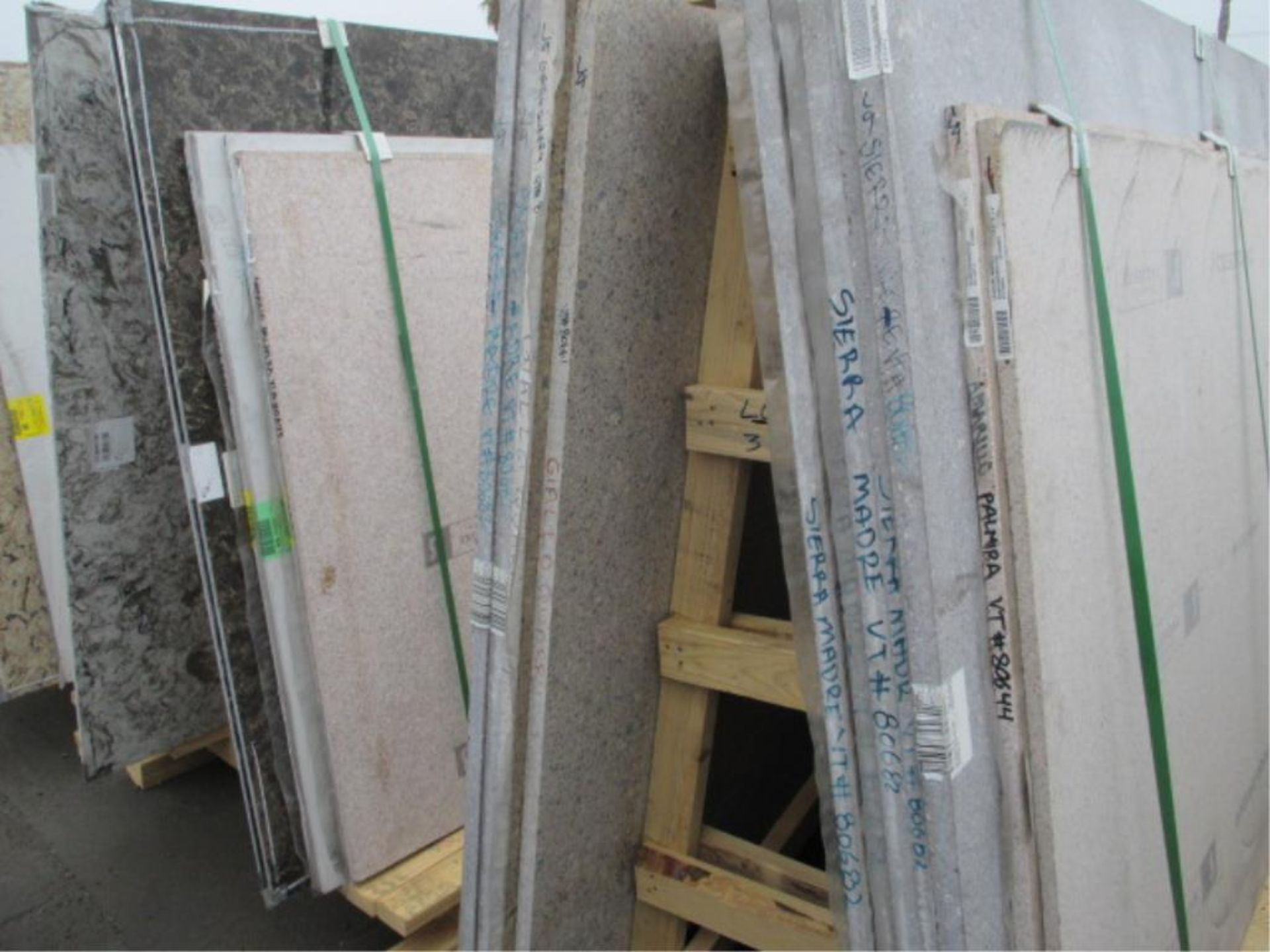 Lot: (Approx. 56) Assorted Quartz Stone Slabs with (4) Wood A-Frames [Click on PDF Hyperlink Located - Image 4 of 4