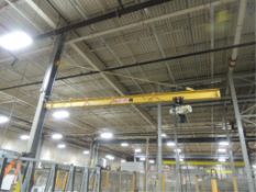 Abell-Howe Jib Crane, beam mounted, 18' swing arm, Coffing 1/2 ton electric chain hoist w/