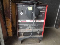 Lincoln Idealarc 250 Welder with leads, 220v, 1ph. HIT# 2191825. Outside Shop. Asset Located at