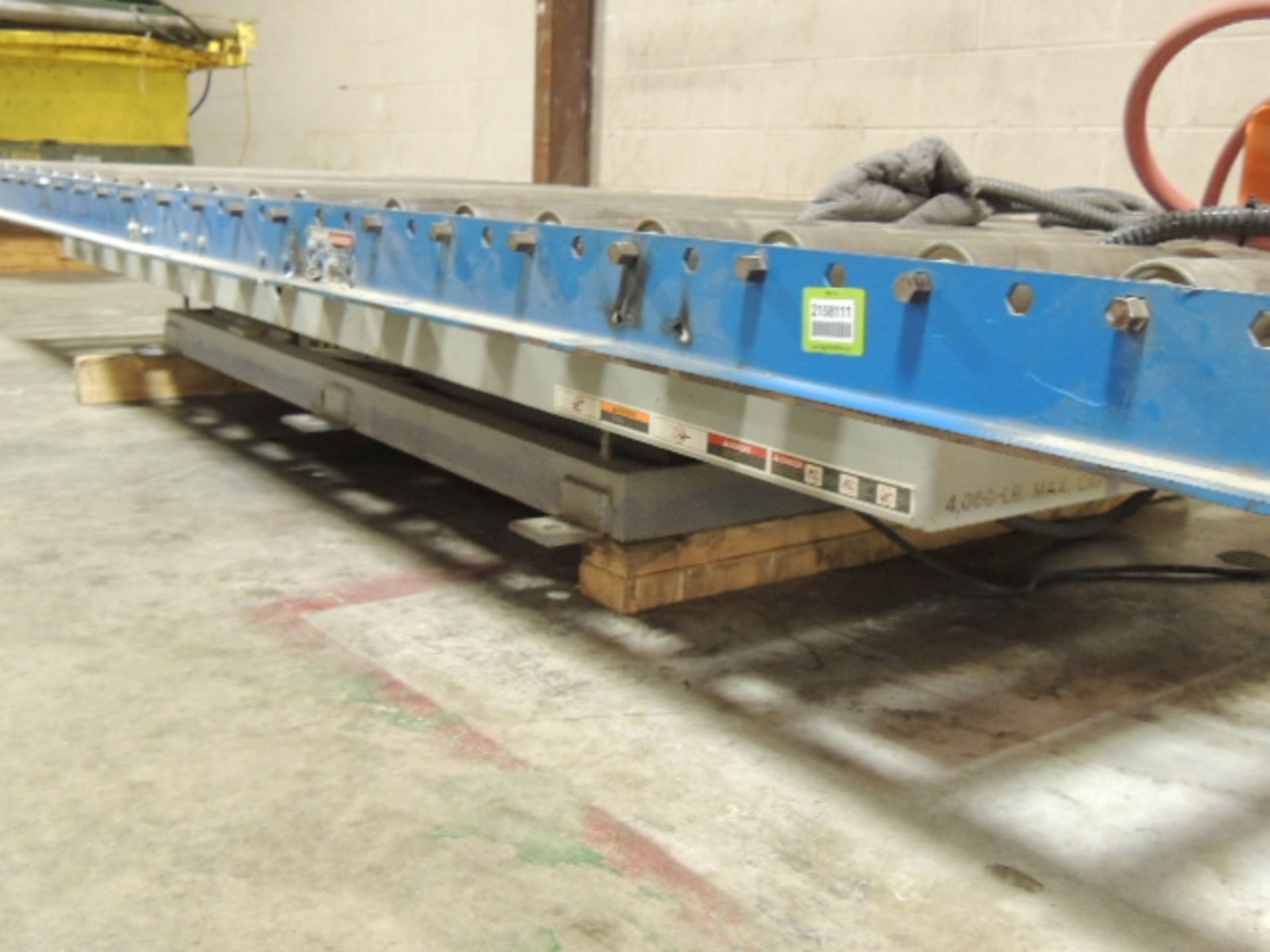 American Lift Table. 4000lb, 36"x96" table, 12'x42" conveyor w/ air brake, foot control, 480v. - Image 2 of 3