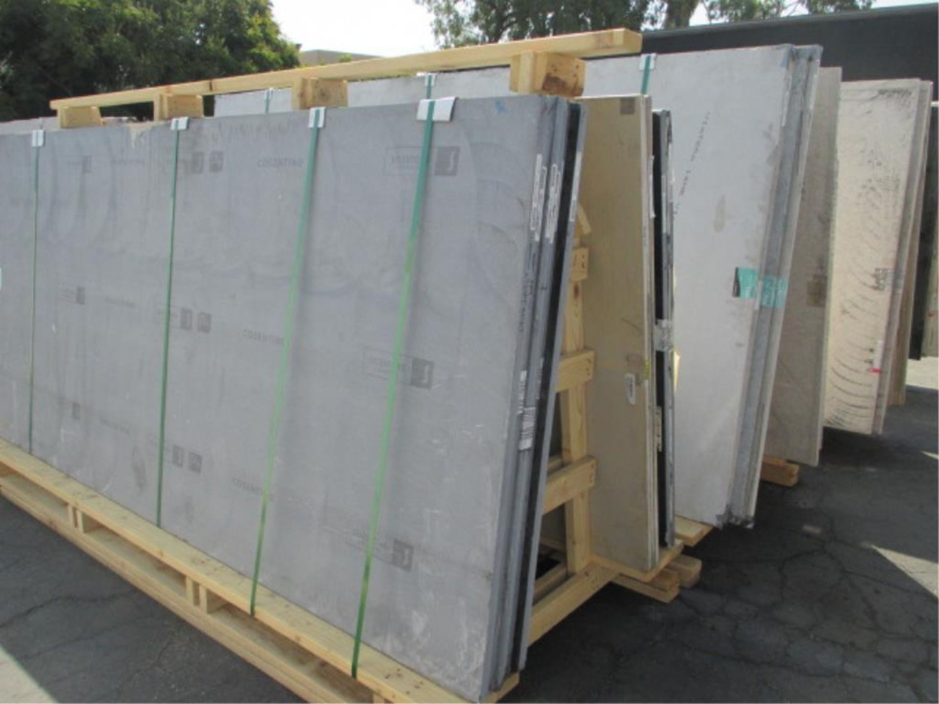 Lot: (52) Assorted Quartz Stone Slabs with (4) Wood A-Frames [metal a-frames will be replaced with - Image 2 of 5