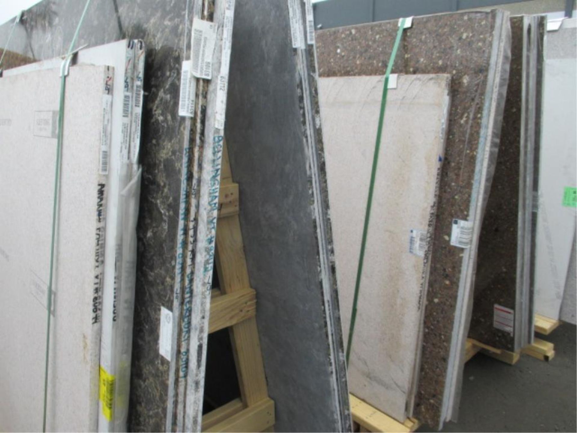 Lot: (Approx. 56) Assorted Quartz Stone Slabs with (4) Wood A-Frames [Click on PDF Hyperlink Located - Image 3 of 4