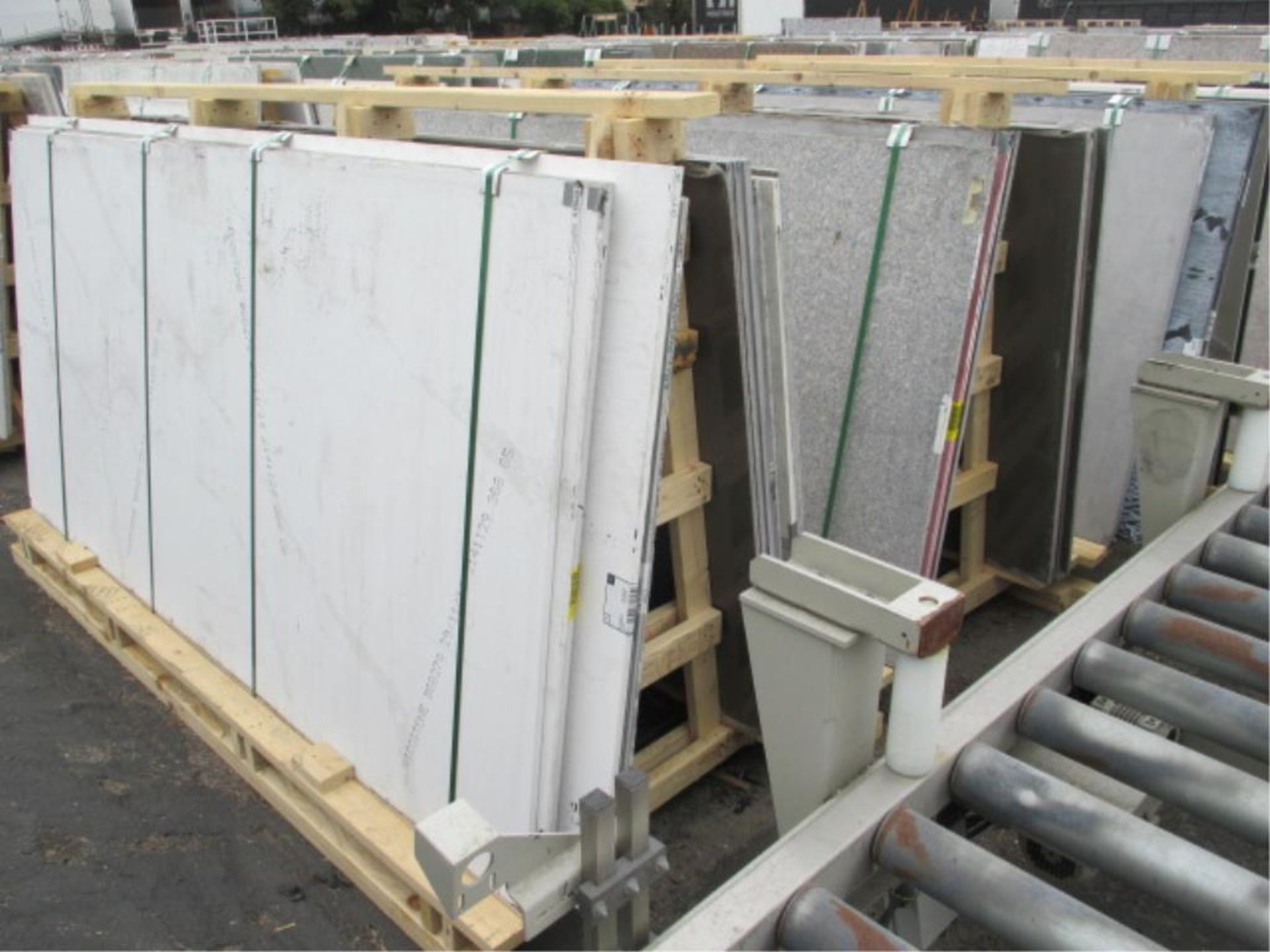 Lot: (57) Assorted Quartz Stone Slabs with (4) Wood A-Frames [Click on PDF Hyperlink Located in - Image 2 of 4