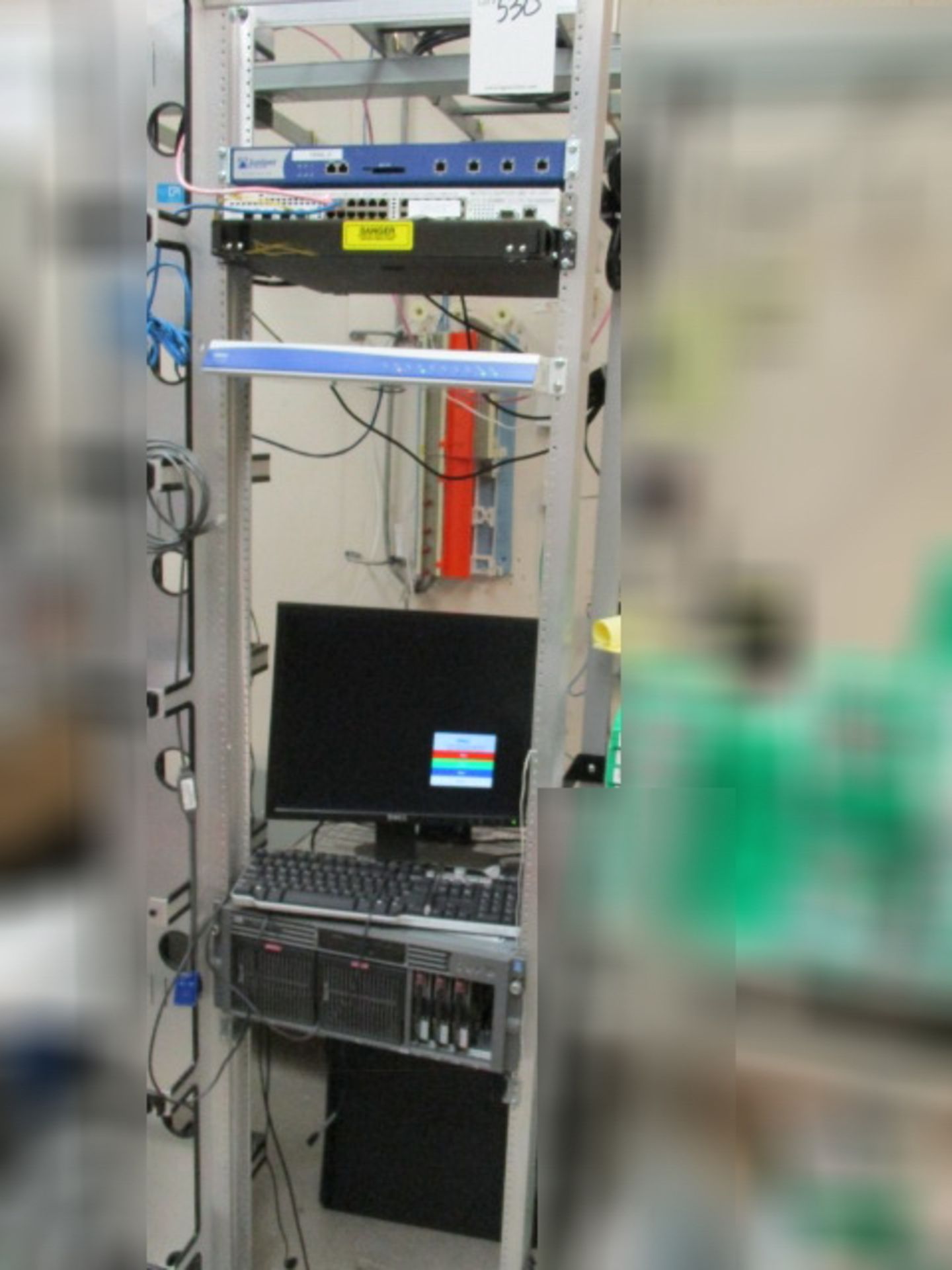 I.T. Instruments Rack With Contents. [CPI Instruments Rack 84"H]. [Contents: (1) Juniper NetScreen-