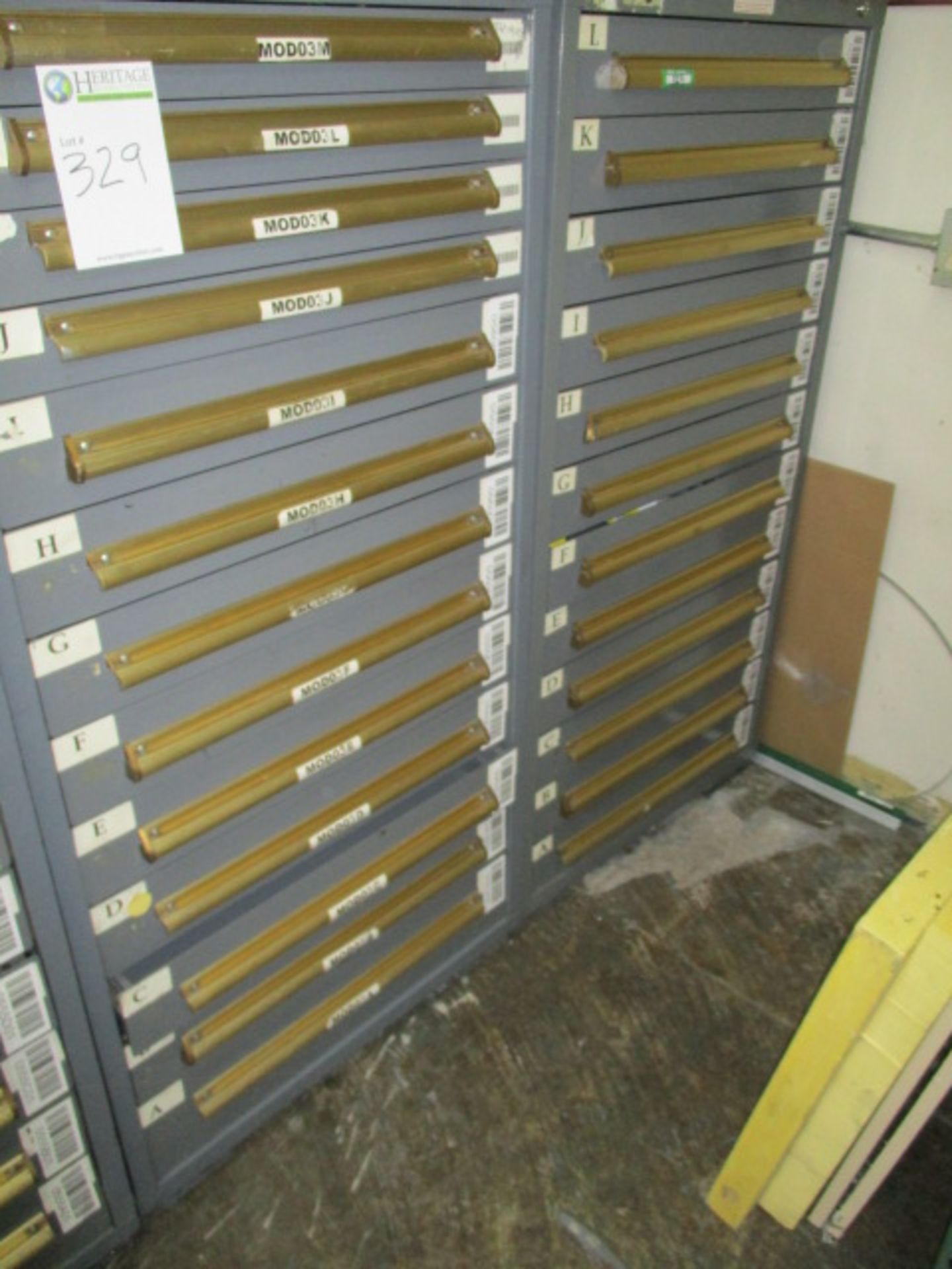 Lot: Qty-2 Equipto Utility Parts Storage Cabinet (Each 30"Lx60"Hx28"Deep) (1@13 Drawers ; 1@12