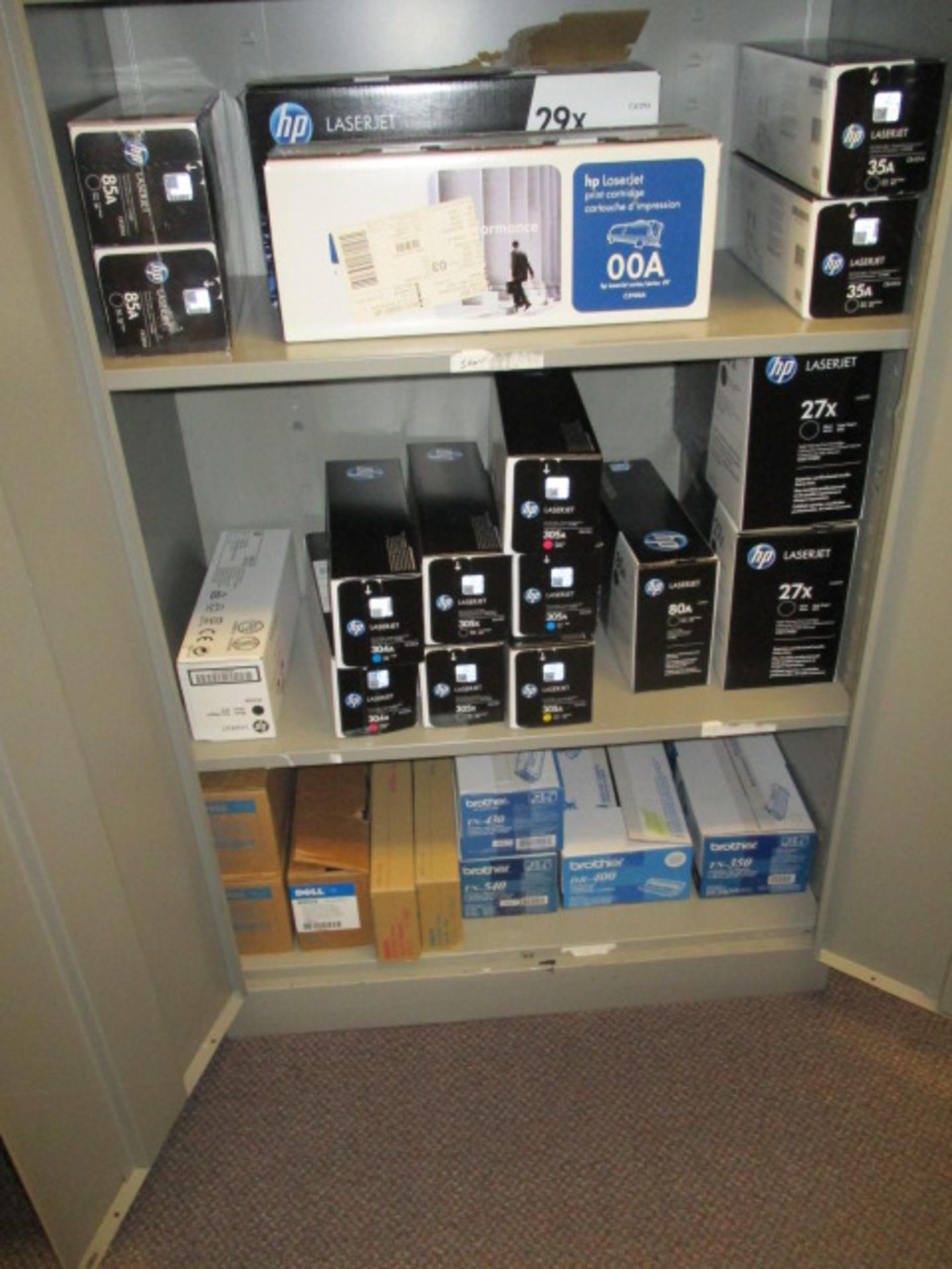 Assorted Printer/Copier Toner And Ink Cartridges (Contents Of And Including 1-Storage Cabinet And