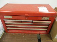 Red Tool Box (26"Lx15"H ; 7-Drawer ; No Contents) LOC: Area-3. Asset Located At Clarity Medical