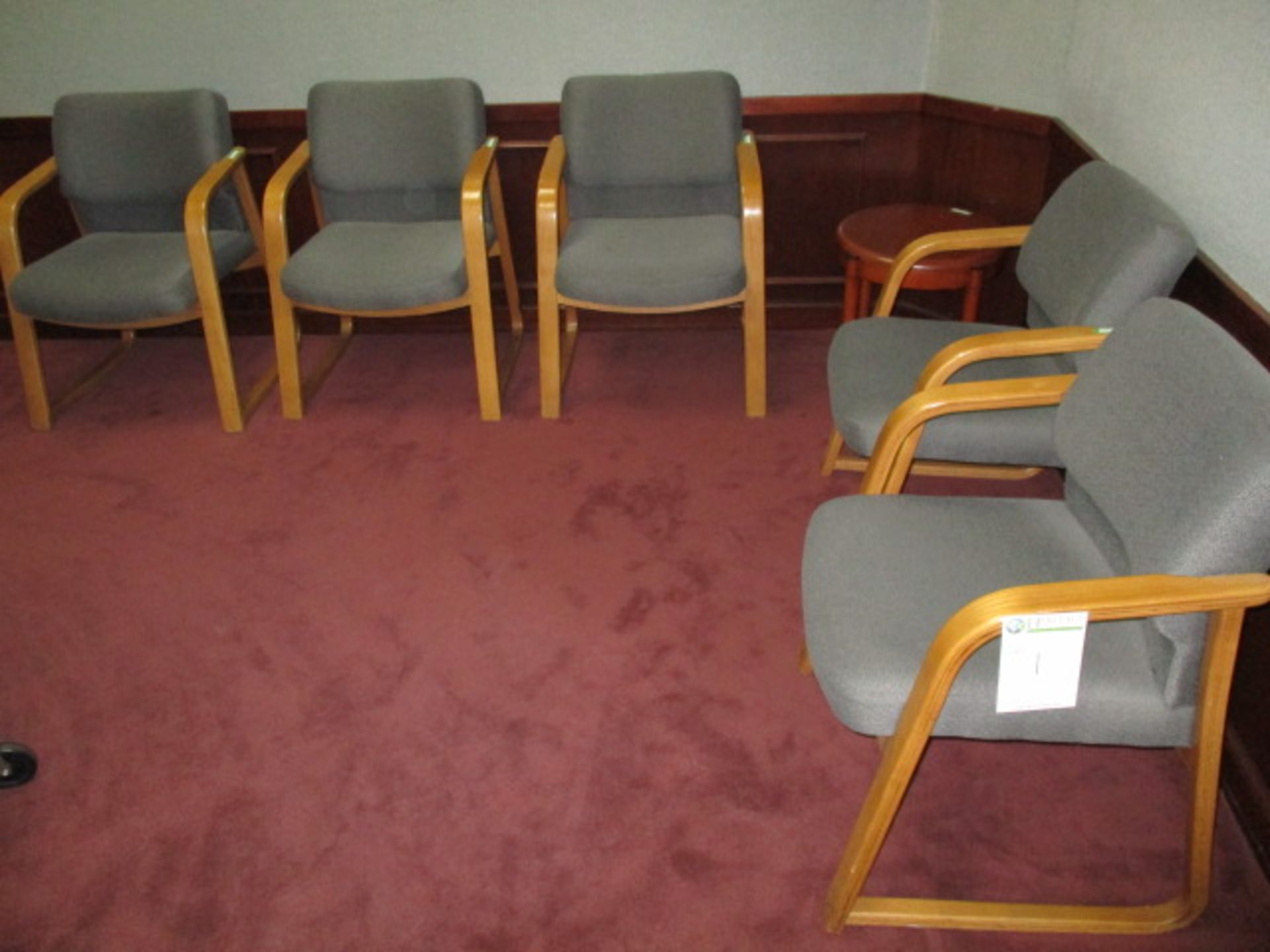 Lobby Furniture Set [ Receptionist Desk Workstation ; Qty-6 Hon Wood/Fabric Guest Chairs - Bild 2 aus 4