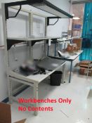 Tech Room Furniture - No Contents [ Qty-11-Total Cleanroom Tables 5'L (A Few Have Metro Shelving