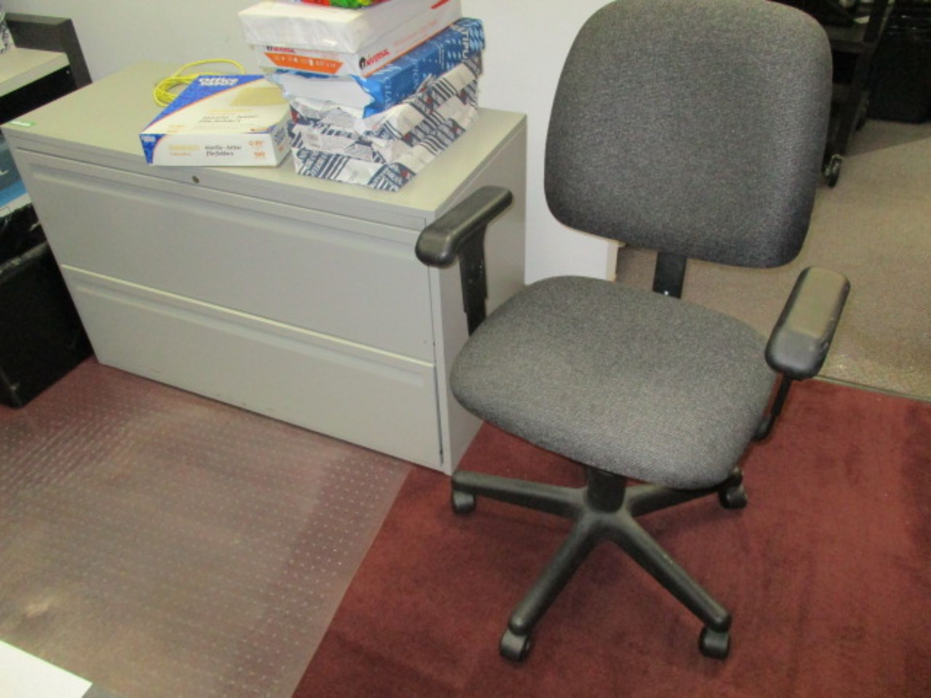 Lobby Furniture Set [ Receptionist Desk Workstation ; Qty-6 Hon Wood/Fabric Guest Chairs - Bild 4 aus 4