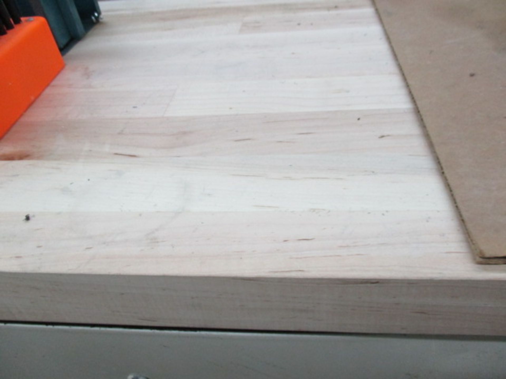 Butcher-Block Counter/Cabinet Workstation, Without Contents. [Global Butcher-Block Wood Top 96" - Image 2 of 2