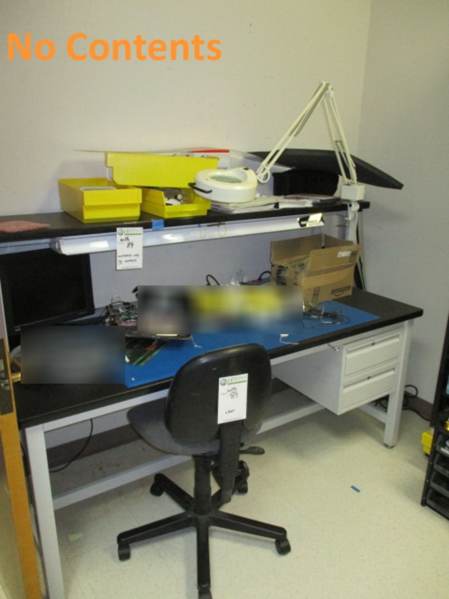 Tech Room Furniture - No Contents [Qty-2 Workbench 6'L Each With Magnifier Lamp ; SVS Table 5'L