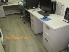 Testroom Furniture - No Contents [Desk Workstation Approx-15' L-Shape ; Reference Table 5'L ;