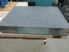 Standridge Granite Surface Plate, 24"Lx18"Wx3.25"Thick. No Contents. LOC: Area-22. Asset Located
