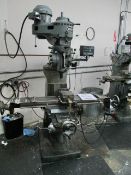 Wells Index 747 Vertical Knee Mill Machine s/n-18639, With Mitutoyo KA-Counter #KA12/Code-174-173