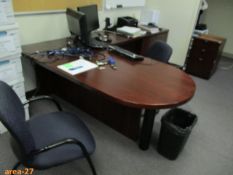 Office Furniture Without Contents (Furniture Of 6 Rooms). Consisting Of: [ Qty-1 L-Shape Wood Desk