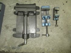 Lot: (3-Total) Machine Vises, 6", 2.5", 1.5". LOC: Area-22. Asset Located At Clarity Medical