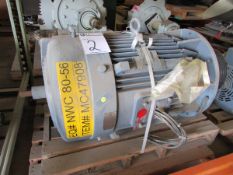 GE 80HP AC Motor. 1800 RPM, 405TD FRAME, 460 VAC, TEFC ENCLOSURE, 1.15 SERVICE FACTOR, 95.4 PCT