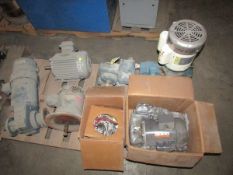 Lot: (2) Pallets of Assorted AC Motors and Gear Reducers. To Include (1) 2HP, (1) 1.5HP, (2) 1/3HP