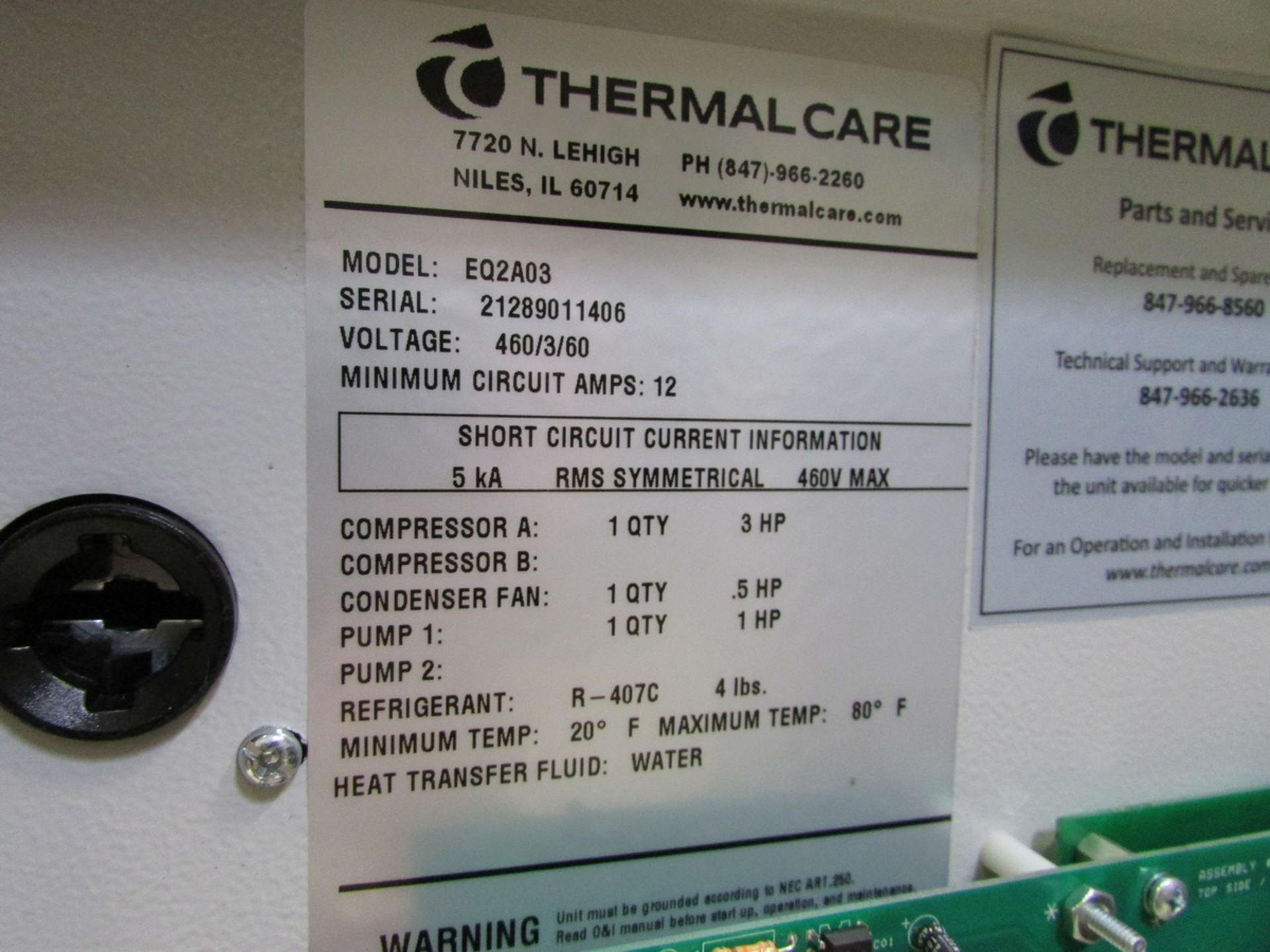 Thermal Care EQ2A03 Portable Chiller 20°F - 80°F Working Temp, 3HP Compressor, 1/2HP Condenser - Image 6 of 6