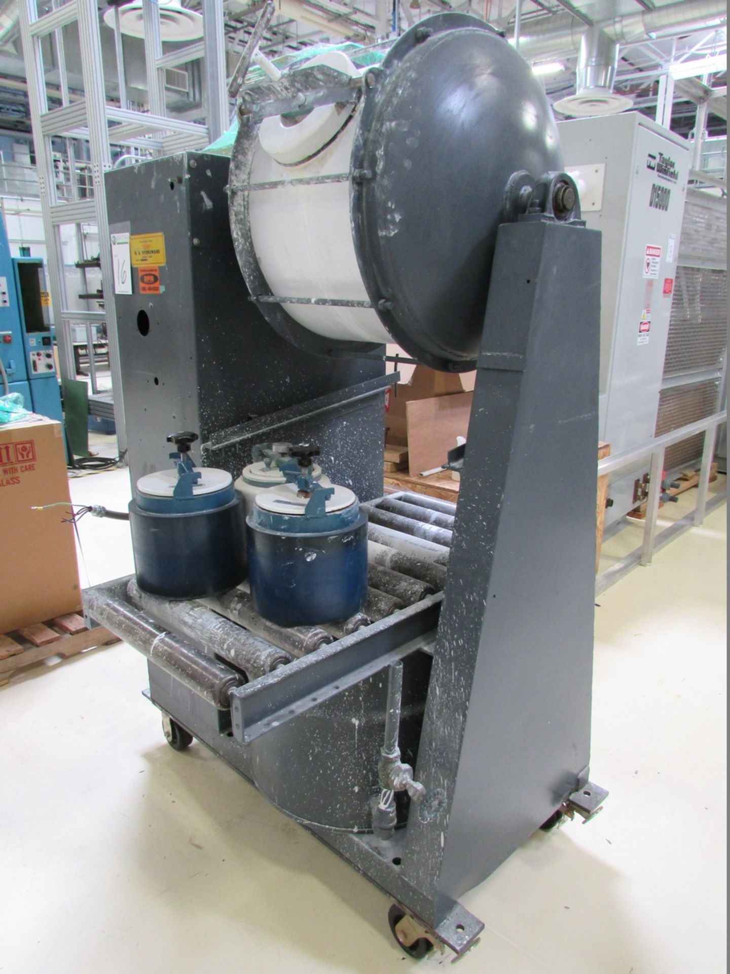 U.S. Stoneware Portable Rotary Mixer 24" Dia. X 16" Chamber, with 9" Dia Opening, 20"x42" Roller - Image 2 of 7