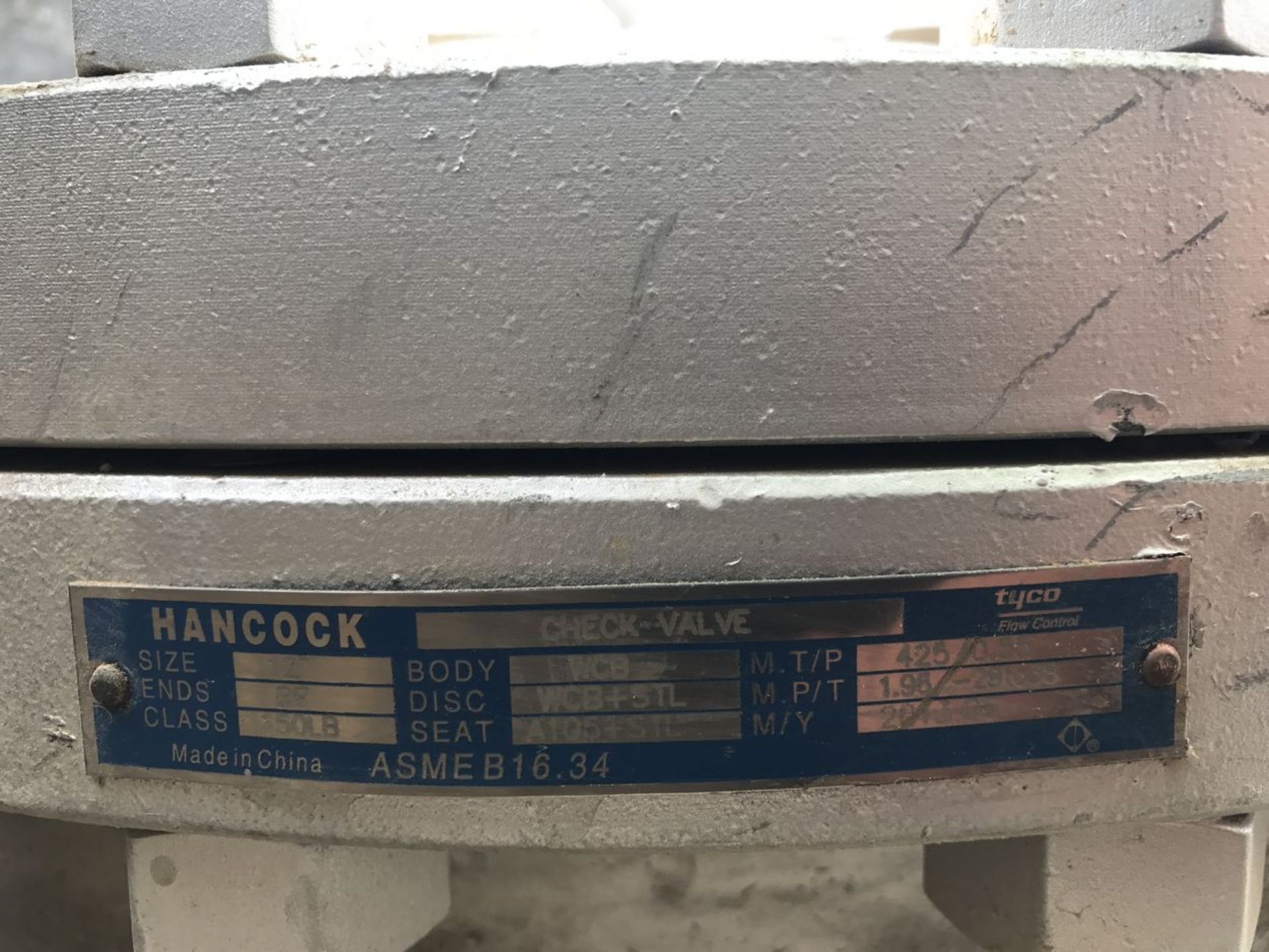 Hancock 12" Check Valves. Lot: (2) 150LB Pressure Class, 0.55/1.96 Bar Max Pressure at 425°F/-29°C . - Image 3 of 3