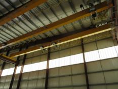 Kone Crane 3-Ton Bridge Crane. Approx. 55' Span, w/ (2) Remote Controlled 1.5-Ton Capacity