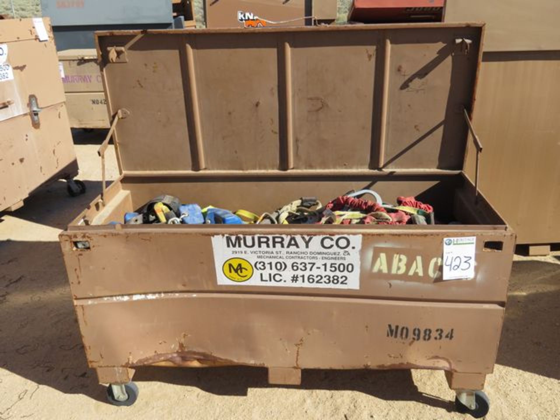 Murray Tool Chest. 60" x 24" x 33", on Castors, w/ Contents of Safety Harnesses. Asset Located at - Image 2 of 3