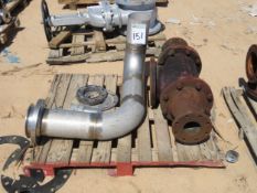 Assorted Pipe Unions. Lot to Include: (1) 6" Stainless Steel Pipe w/ Flanges, (1) 8" Steel 3-Way