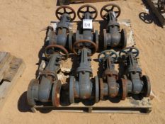 NIBCO Gate Valves. Lot: (7) (5) 4" & (2) 3". Alpha West. Asset Located at 42134 Harper Lake Road,