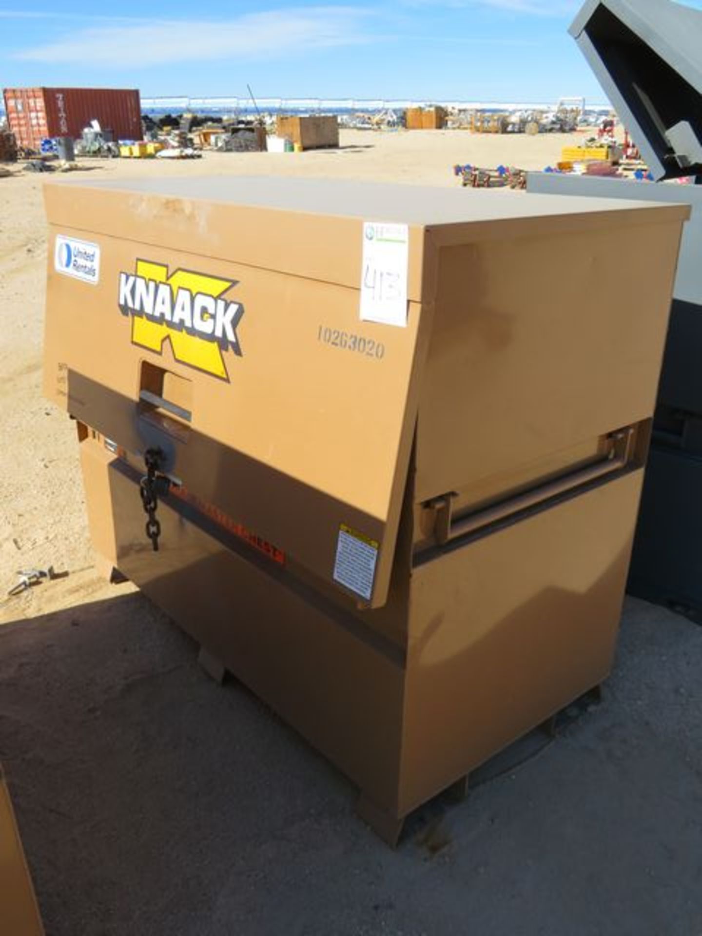 Knaack 89 Storage Master Tool Chest. 61" x 31" x 50"H. Asset Located at 42134 Harper Lake Road,